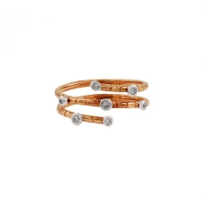 Anel OURO Espiral e Diamantes 106944