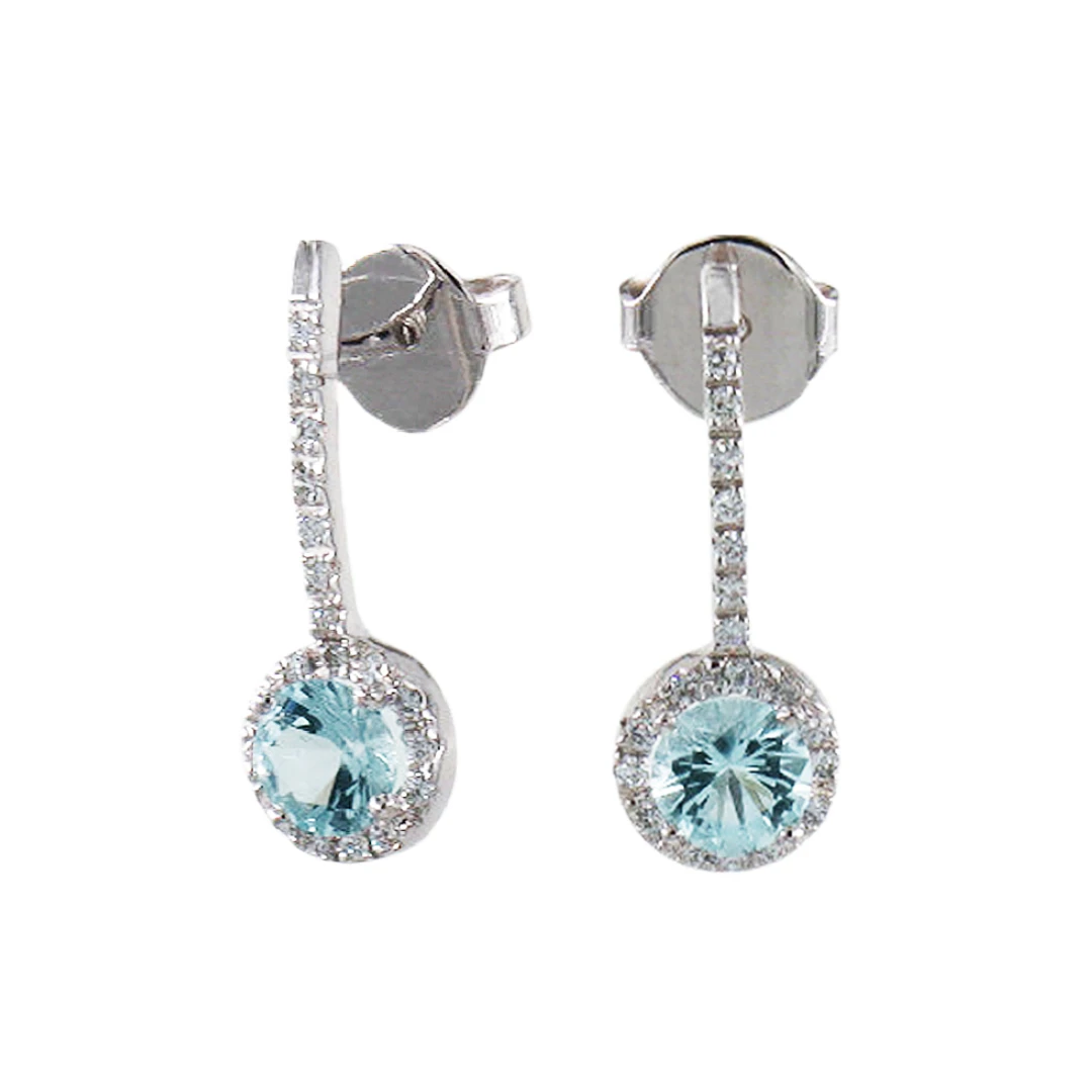 Brincos OURO Topázio e Diamantes 114855