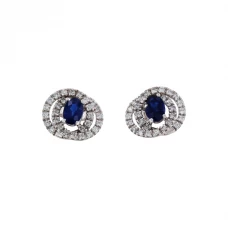 Brincos OURO Safira e Diamantes 115311
