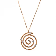 Colar OURO Espiral e Diamantes 106943
