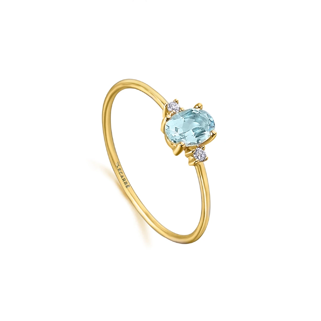 Anel LECARRÉ Topázio e Diamantes Ouro 18k GA094TA