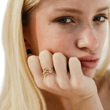 Anel LECARRÉ Topázio e Diamantes Ouro 18k GA094TA