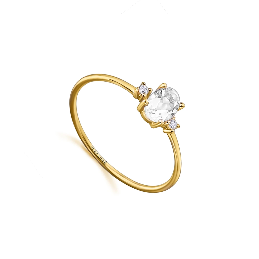 Anel LECARRÉ Topázio e Diamantes Ouro 18k GA094TB