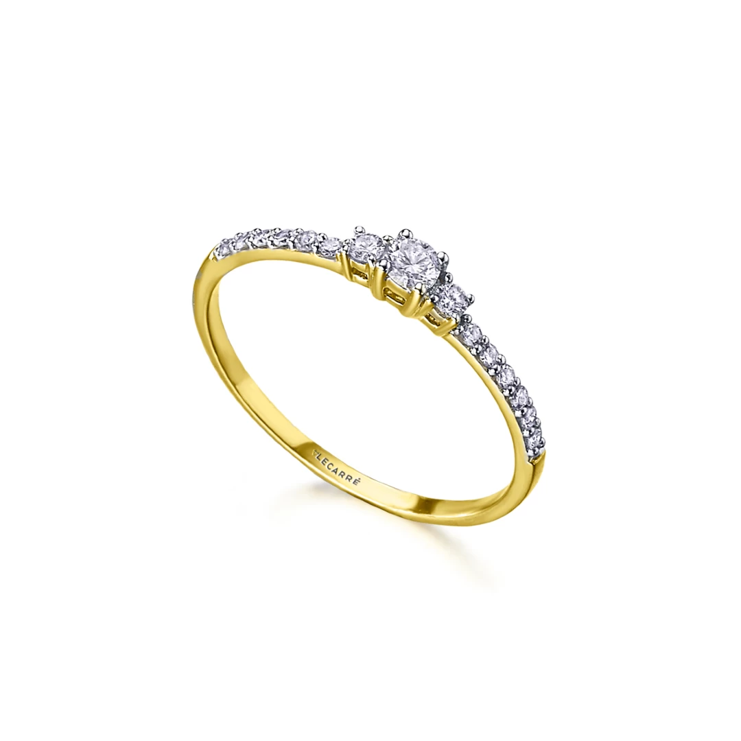 Anel LECARRÉ Diamantes Ouro 18k GA131OA