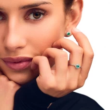 Anel LECARRÉ Esmeralda e Diamantes Ouro 18k GA135ES