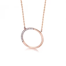 Colar LECARRÉ Círculo Diamantes Ouro 18k GD108OR