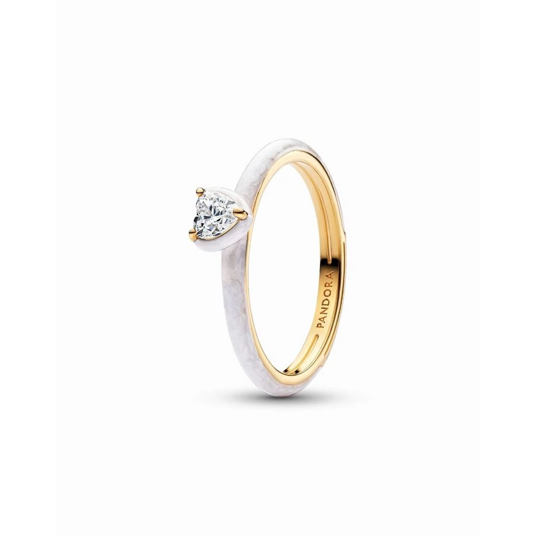 Anel PANDORA Esmalte Coração 163088C01-52