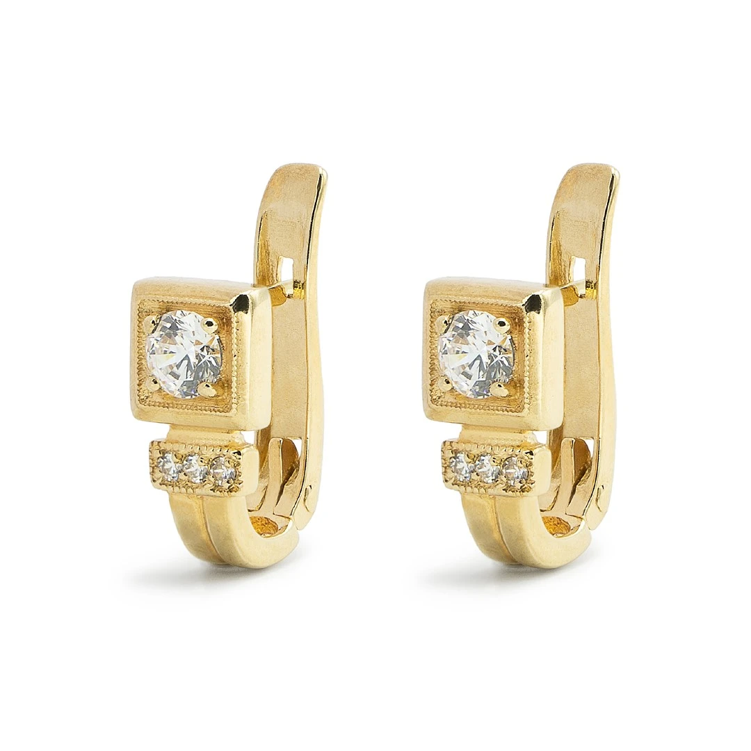 Brincos ZERUS Ouro 9K Zircónias 9KBRA135