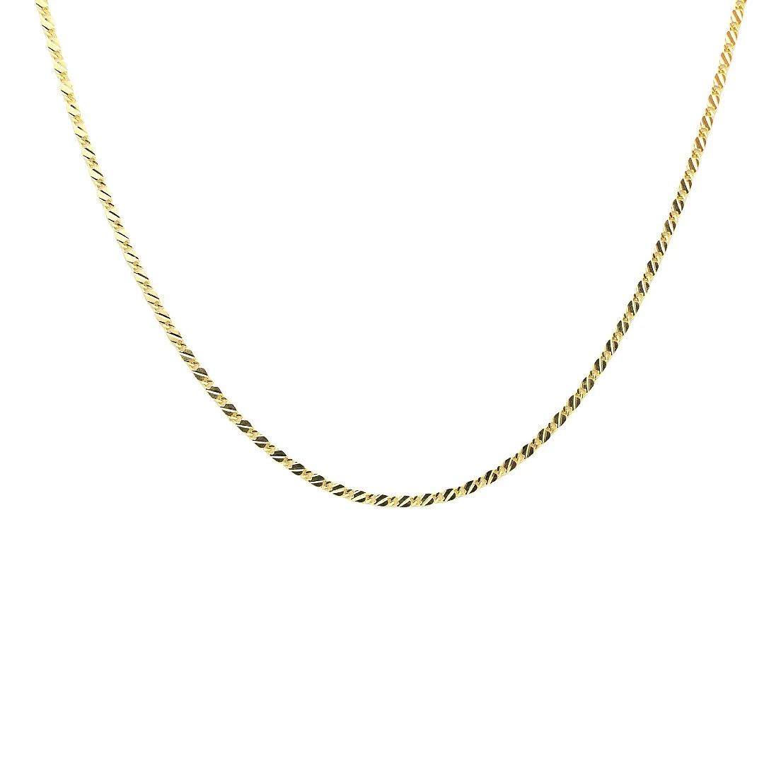 Colar ZERUS Ouro 9K Malha Barbela FI90077-B030