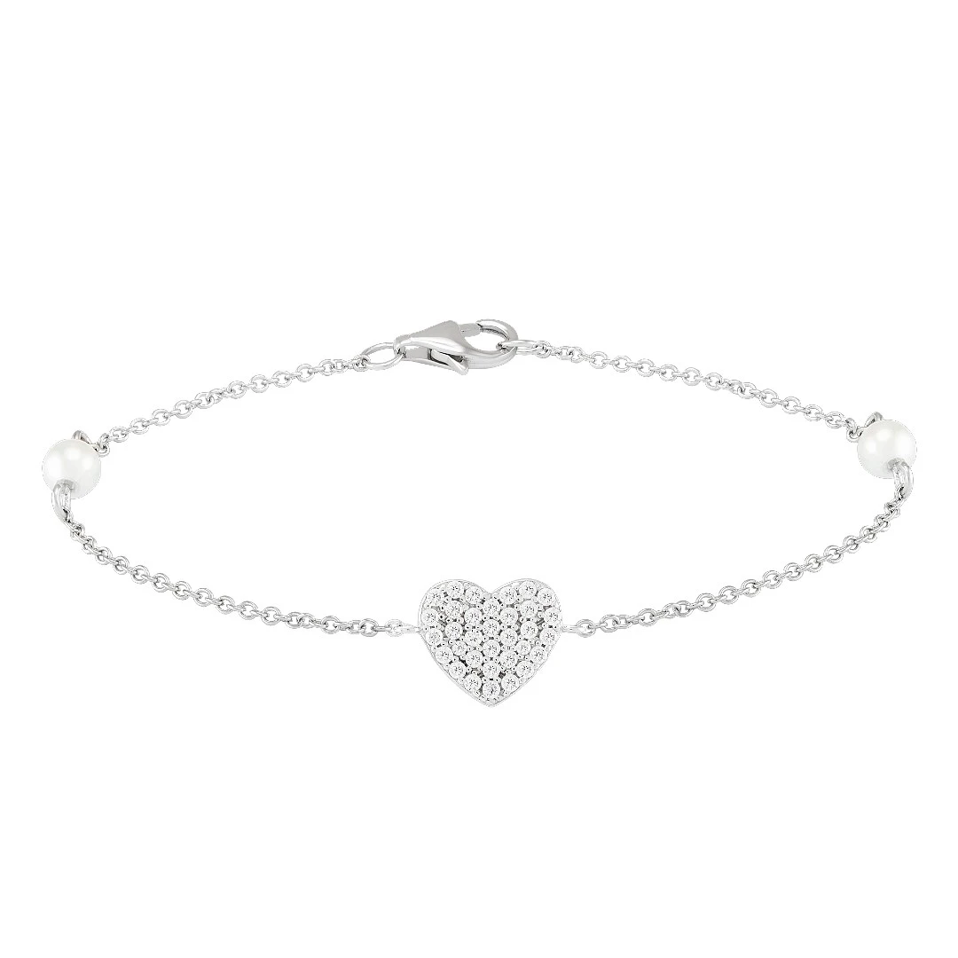 Pulseira UNIKE Classy Heart Pearls UK.PU.1204.0036
